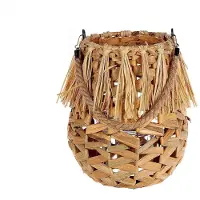 HBX natural living Lantaarn Tangia Ø23xH27cm Bruin bruin Zeegras Lantaarn
