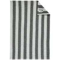Cawö Keukendoek Piqué Cuisine Stripes Black/Platinum (Set van 4)