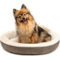 Lionto donut hondenbed, wasbaar & met antislip onderzijde, Ø55 bruin