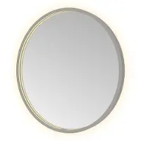 Hotbath Spiegel &MORE 60x60 cm LED-Verlichting Spiegelverwarming Rond Geborsteld Gunmetal