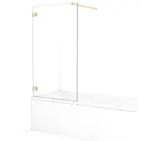 Maxaro Diamond Badwand 85 cm Lichtgoud Helder Glas | Badwand | Badwand Glas | Badscherm | Glazen Badwand