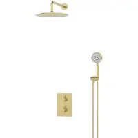 Maxaro Radius Regendouche Inbouw | Lichtgoud 30 cm Regendouche Thermostatisch
