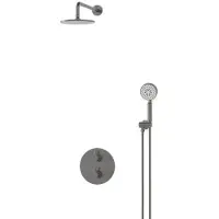 Maxaro Radius Regendouche Inbouw | Zwart metaal 20 cm Regendouche Thermostatisch