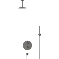Maxaro Radius Regendouche Inbouw | Zwart metaal 20 cm Regendouche Thermostatisch