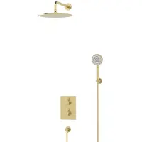 Maxaro Radius Regendouche Inbouw | Lichtgoud 30 cm Regendouche Thermostatisch