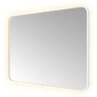 Hotbath Spiegel &MORE 80x100 cm LED-Verlichting Spiegelverwarming Rechthoek Afgerond Mat Wit