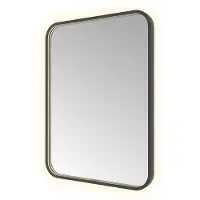 Hotbath &More SSQ680 Soft Square spiegel 60x80cm met verlichting, spiegelverwarming, kleurwissel, dimbaar en afstandsbediening geborsteld zwart PVD