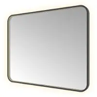 Hotbath &More SSQ180 Soft Square spiegel 100x80cm met verlichting, spiegelverwarming, kleurwissel, dimbaar en afstandsbediening geborsteld zwart PVD