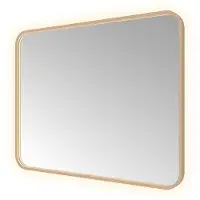 Hotbath &More SSQ180 Soft Square spiegel 100x80cm met verlichting, spiegelverwarming, kleurwissel, dimbaar en afstandsbediening geborsteld koper PVD