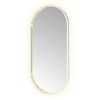 Hotbath &More OVA510 Oval spiegel 50x100cm met verlichting, spiegelverwarming, kleurwissel, dimbaar en afstandsbediening mat wit
