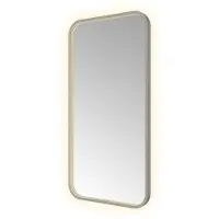 Hotbath &More SSQ510 Soft Square spiegel 50x100cm met verlichting, spiegelverwarming, kleurwissel, dimbaar en afstandsbediening geborsteld gunmetal PVD