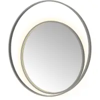 Hotbath Spiegel &MORE 100x100 cm LED-Verlichting Spiegelverwarming Rond Deco Geborsteld Gunmetal
