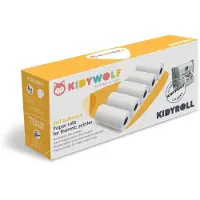 KIDYWOLF KIDYROLL Zelfklevende Stickers Thermisch Papier voor KIDYPRINT / K-PRINT – 5 Rollen,300 Prints, Compatibel met Kinder Instant Camera