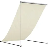 vidaXL Luifel uittrekbaar 100x150 cm stof en staal crèmekleurig