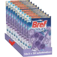 Bref - Violet Activ' - Schoon Toilet - Langdurige en Intense Frisheid - Voordeelverpakking - 10 x 2 Stuks