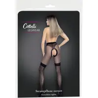 Cottelli - open jarretelkousen - net inzet - zwart - 5