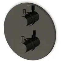 Maxaro Inbouw Douchekraan Radius Black Chrome, Thermostatisch, Zwart Chroom