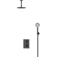 Maxaro Radius Regendouche Inbouw | Zwart chroom 20 cm Regendouche Thermostatisch