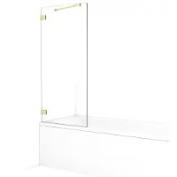 Maxaro Diamond Badwand 70cm Lichtgoud Helder Glas 8mm Veiligheidsglas| Badwand | Badwand Glas | Badscherm | Glazen Badwand
