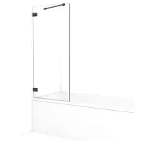 Maxaro Diamond Badwand 70cm Zwart Chroom Helder Glas | Badwand | Badwand Glas | Badscherm | Glazen Badwand