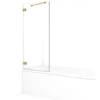 Maxaro Diamond Badwand 70cm Goud Helder Glas | Badwand | Badwand Glas | Badscherm | Glazen Badwand