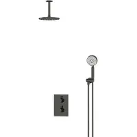 Maxaro Radius Regendouche Inbouw | Zwart chroom 20 cm Regendouche Thermostatisch
