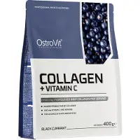 OstroVit - Collagen + Vitamin C - 400 g - black currant - Voor huid en sterke gewrichten jong en oud - gehydrolyseerd rundercollageen en Vitamine C