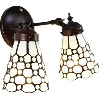 Clayre & Eef Wandlamp tiffany 30x23x23 cm bruin glas metaal muurlamp