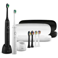TrueLife SonicBrush Compact Duo, Volwassenen, Oscillerende tandenborstel, Massagefunctie, Geschikt voor gevoelig tandvlees, Whitening, Zwart, Wit, 3500 bewegingen per minuut, Rond