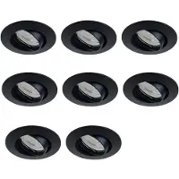 Lybardo 8 Stuks Lybardo Inbouwspot LED - Inbouw armatuur Lucca Mini - Kantelbaar - Rond - Zand Zwart