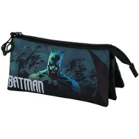 KARACTERMANIA - DC Comics Batman - Arkham - Triple FAN 2.0 Potloden Etui met Rits - Pennenzak - Tekenetui - Groen