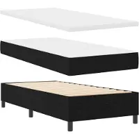 vidaXL Boxspringbed met hoofdeinde Zwart 90 x 200 cm Stof