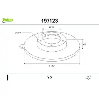 Valeo 197123 Remschijf