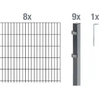 Alberts Dubbelstaafmat hekwerk Basisset Hoogte: 80 - 160 cm, totale lengte: 4 - 30 m, voor plaatsing in beton (set)