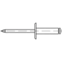 Toolcraft 160082 Open popnagel (Ø x l) 5 mm x 12 mm Aluminium Staal 500 stuk(s)