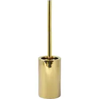 Spirella Luxe Toiletborstel in houder Sienna - goud glans - porselein - 42 x 10 cm - met binnenbak - Toiletborstels