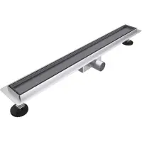 FortiFura Galeria douchegoot - 160cm - tegelrooster - vloerflens - PVD - geborsteld gunmetal (antraciet) SW719878/SW1075316