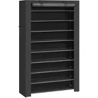 Songmics Schoenenrek met 10 planken, Zwart