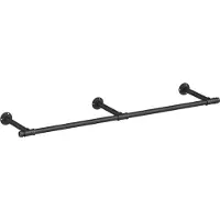 Songmics Kledingroede voor aan de muur, industrieel design, Zwart / 170 cm / 1