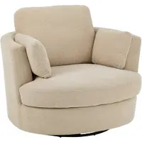 J-Line loungestoel swiv populierenhout/schuime 109x100x89cm