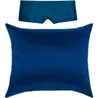 Silk Heaven Perfect Sleep Set Deep Ocean - Kussensloop & Slaapmasker - - 50x70cm
