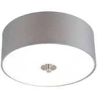 QAZQA Landelijke plafondlamp grijs 30 cm - Drum
