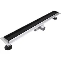 FortiFura Galeria douchegoot - 140cm - tegelrooster - vloerflens - mat zwart SW719877/SW1075295