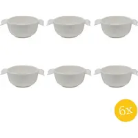Clayre & Eef Decoratie Schaal set van 6 stuks Schaal 150 ml Wit Keramiek Vleugels