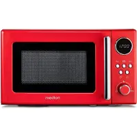 Medion retro magnetron (20 liter, ca. 800 watt, 5 magnetronstanden, digitaal display, ontdooifunctie, compact) rood