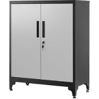 Songmics Stalen opbergkast, Zilver + Zwart / 80B cm