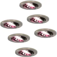 Hofronic Set van 6 stuks smart WiFi LED inbouwspots Lublin dimbaar RGBWW kantelbaar IP20