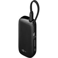 Goobay Powerbank met USB-C kabel | 5000 mAh | 1x USB-A, 1x USB-C | Max. 20W | Zwart
