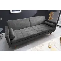 Invicta Moderne slaapbank COUTURE 196cm grijs microvelours 3-zits slaapbank functie incl. Kussen - 42395