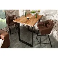 Invicta Massieve bartafel IRON CRAFT Bartafel van natuurlijk mangohout, 120 cm, industrieel ontwerp - 38668